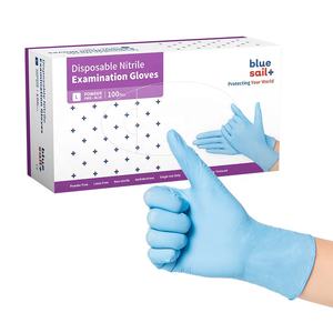 Wasserdichte Nitril-Untersuchung shand schuhe Nicht-<span class=keywords><strong>Latex</strong></span>-Krankenhaus arzt Blau Einweg-puder freie 4-mil-Nitrilhandschuhe für medizinische Zwecke - Product Image 1