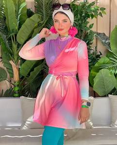 2025 Nieuwe Islamitische Damesbadpak 4-delige Set Moslim Kleurrijke Dames Moslim Badpak Burkini - Product Image 2