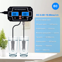 NOUVEAU PH/EC-2681 Mètre en ligne Moniteur de conductivité pH/ec Mètre numérique de qualité de l'eau Testeur de surveillance pour aquarium Bassin à poissons
