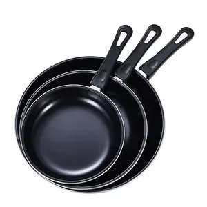 2023 Atacado Cozinha Cozinhar Panelas Espessamento Antiaderente Frigideiras Com Alça Longa 20cm 25cm 30cm Frigideiras de Aço Carbono