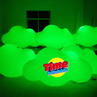 Décoration suspendue en nuages gonflables géants personnalisés en tissu Oxford imperméable en PVC, éclairage LED, ballon numérique, publicité extérieure, petit modèle