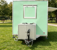 Remorque alimentaire mobile pour cocktails, bières, jus, smoothies, kebabs, fast-food, glaces, café, remorque alimentaire remorquable en aluminium vintage classique 4