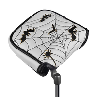 Couvre-chef de putter de golf Couvre-chef en cuir PU Spider Web Design Mallet Putter Couvre-chefs de club de golf Aimant