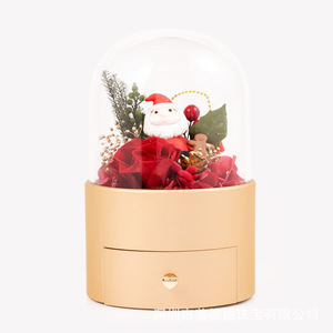 Rosa <span class=keywords><strong>Real</strong></span> de Navidad GR con Collar Te Amo en 100 Idiomas en Caja de Regalo, Rosas Eternas Hechas a Mano para Ella en el Día de San Valentín - Product Image 5