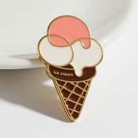 Épingles en métal de crème glacée personnalisées | Badges de revers en émail de dessert Kawaii pour la décoration