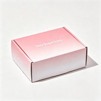 Boîte en carton ondulé personnalisée, dégradé rose, imprimé vache, emballage cosmétique, boîte d'expédition pour produits de maquillage et de soin des lèvres