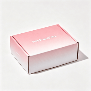 Boîte en carton ondulé personnalisée, dégradé rose, imprimé vache, emballage cosmétique, boîte d'expédition pour produits de maquillage et de soin des lèvres - Product Image 2