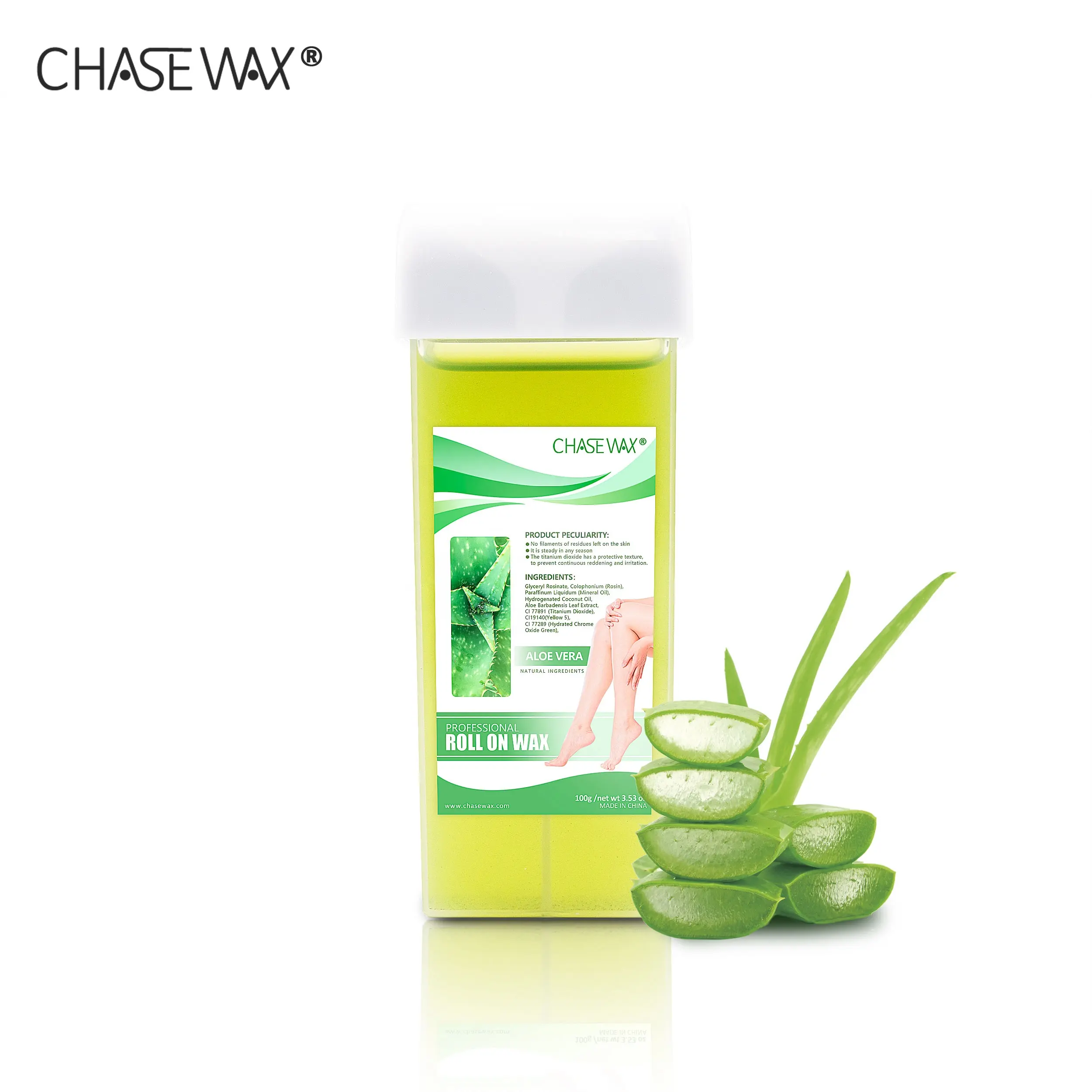 Chase — rouleau de cire dépilatoire à l'aloe Vera, cartouche de cire douce pour Center de beauté, 100g