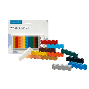 Crayons ondulés 12 couleurs, crayons d'art pour enfants, crayons de cire ondulés, crayons de couleur pour l'école et la salle de classe, papeterie et fournitures scolaires - Product Image 1
