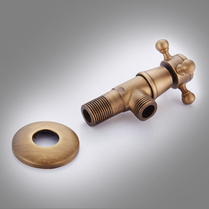 Robinet d'angle rétro en cuivre noir antique, épaissi, chaud et froid, vente en gros, robinet d'arrêt d'eau anti-explosion F-1 - Product Image 1