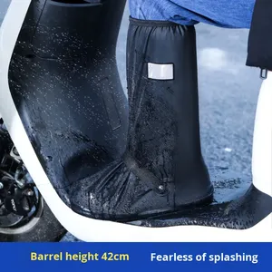 Cubrezapatos Impermeables de PVC <span class=keywords><strong>para</strong></span> Adultos y Niños, Antideslizantes, Gruesos, Resistentes al Desgaste, Múltiples Tallas, Altos - Product Image 2