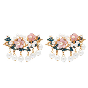 Pinza de pelo lateral pequeña y delicada con esmalte cloisonné clásico para cheongsams, estilo chino Hanfu, pinza de pelo lateral, estilo antiguo. - Product Image 5