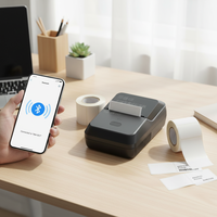 KAIMA Printer Label Nirkabel Mini Thermal Bluetooth dengan Casing Anti Jatuh dan Anti Noda Tinta
