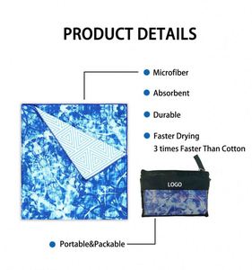 Hot Sale Logo Printed Super Absorbent Dry Fast Soft Lightweight Perfect Microfiber Fitness Custom Beach Towel - Product Image 3