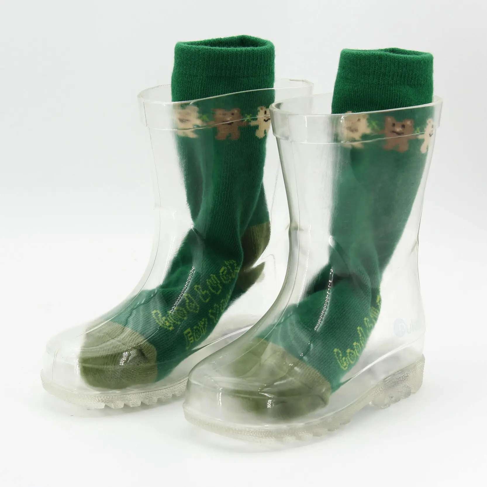 Zapatos de lluvia baratos para niños, Botas de lluvia transparentes impermeables de PVC con luz LED, venta al por mayor de fábrica