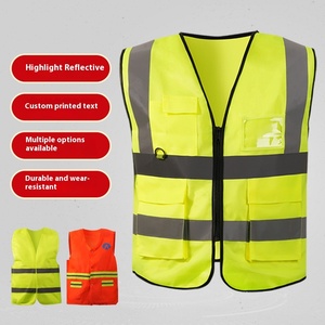 Huỳnh quang màu xanh lá cây phản quang an toàn vest vải thoáng khí ANSI Lớp 2 En ISO lớp II khả năng hiển thị cao cho công trình xây dựng - Product Image 2