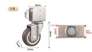 1 1,25 1,5 2 pulgadas. En FORMA DE U <span class=keywords><strong>TPR</strong></span> Silent Belt Bearing Estante de ruedas Muebles con freno Ruedas universales - Product Image 5