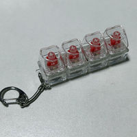 Porte-clés clavier mécanique 4 touches LED anti-stress personnalisé en forme de cœur, jouet clicker pour clavier PC