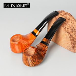 MUXIANG Briar Wood Smoking Pipe Bent Type Tobacco Pipe For Men Solid Wood Pipe With 3mm Smoke Channel - Product Image 2