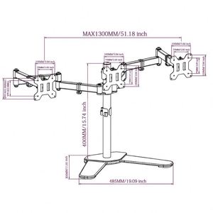 Office Use Support 15 to 30 Inch Table Triangle <b>TV</b> <b>Stand</b> <b>Mount</b> Dual Monitor Arm for Aluminum Arms - Product Image 6