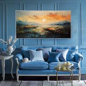 <span class=keywords><strong>Pittura</strong></span> paesaggistica SQ <span class=keywords><strong>acqua</strong></span> tranquilla lago tramonto <span class=keywords><strong>pittura</strong></span> a olio canne da parete arte calma tranquilla decorazione da sera <span class=keywords><strong>pittura</strong></span> blu <span class=keywords><strong>verde</strong></span> <span class=keywords><strong>acqua</strong></span> - Product Image 4