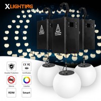 Système de levage motorisé DMX512 pour boule lumineuse cinétique RGBW programmable pour salle de bal d'hôtel et salle de banquet