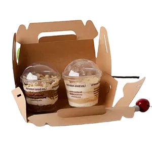 Пищевая гарантия качества бумажная коробка для десерта упаковка быстрого питания с индивидуальным логотипом