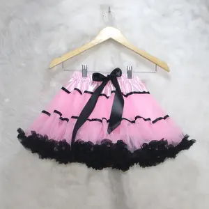 Оптовая продажа, розовая детская шифоновая юбка-пачка для девочек, пышная балетная юбка-пачка