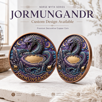 Pièce de monnaie en cuivre pur 999 de 5 oz, série animale mythologie nordique, plusieurs types, colorée, en relief, édition de collection