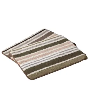 Striped Shaggy Super Drying Bath Rug PP Polypropylene Outdoor Carpet Floor Mat for bedroom bathroom