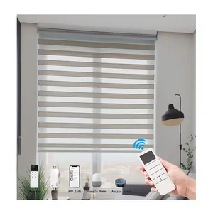 New Style Light-filtering Electric Roller Shades Remote Control Rainbow Blind Shade Zebra Blinds For Office Windows