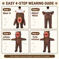 Costume gonflable de dinosaure pour adulte, tenue d'animal imperméable et réutilisable, accessoire d'Halloween, article de fête, commande en gros directe du fabricant