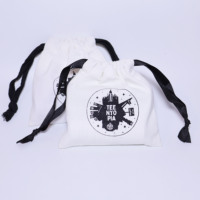 Sac de rangement en toile de coton biologique personnalisé avec logo imprimé, durable, pour bijoux, sac à cordon pour femme