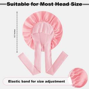 Chapeau de maternité à large bord en satin avec nœud en ruban satiné, soin des cheveux, foulard pour femmes, sommeil décontracté - Product Image 3