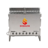 Barbecue pliant en acier inoxydable, portable, résistant à la rouille, facile à nettoyer, minimaliste, sans outil, pour camping-car, pique-nique, 1 à 3 personnes