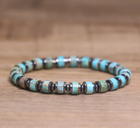 Grenzüberschreitendes Imperial Stone Spacer Bead Unisex-Armband im europäisch-amerikanischen Bohemian-Stil mit Eisen-Abstandshaltern und elastischem Faden