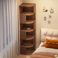 Armoire d'angle triangulaire en bois, multi-niveaux, amovible, pour chambre à coucher, salon, design moderne minimaliste