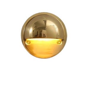 Lámpara de Pared Semicircular de Cobre, Fuente de Luz LED, Base E27, Control de Interruptor, Iluminación para Dormitorio y Pasillo - Product Image 5