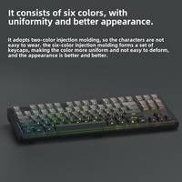 Micro Dust Side Print Black Gradient Keycap OEM Profile 136Keys RGB PBT Character Transparent Keycaps Custom Keycaps