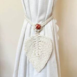 Macrame rèm cửa Tie trở lại Boho trang trí nội thất Bohemian rèm cửa handmade dây macrame lá Tie trở lại - Product Image 6