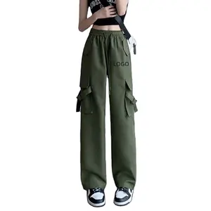 Green Pink Custom Logo Quick Dry Sporty Regular Fashion Clothes Ladies Girls Baggy Plus Size Women's Pants & Trousers Sexy