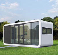 Cabane mobile moderne en verre de grande taille à faible coût, type « maison pomme », pour camping extérieur, cabane « pomme », maison modulaire pour complexe touristique panoramique