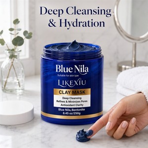 <span class=keywords><strong>Masque</strong></span> d'argile bleue marocaine <span class=keywords><strong>Nila</strong></span> pour le <span class=keywords><strong>visage</strong></span>, nettoyant en profondeur, purifiant, hydratant, anti-acné, éliminant les points noirs - Product Image 5