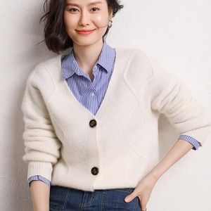 Suéter de cachemira grande para mujer, cárdigan sencillo de lana de Cachemira, nueva moda - Product Image 2