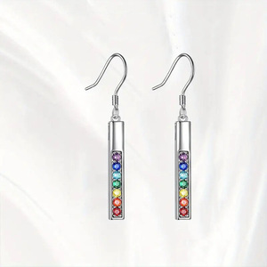 Orecchini pendenti colorati da donna, stile dopamina, gioielli alla moda con personalità - Product Image 6