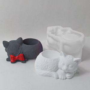 Sleeping Cat Silicone Mold For Cement Plaster Resin DIY Craft <b>Pen</b> Holder Home Decor Storage Mold - Product Image 1