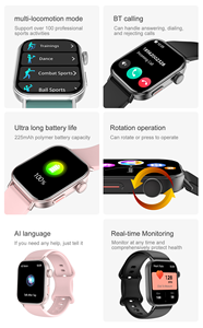 2025 Neue Smartwatch mit 3 Armbändern Herzfrequenz überwachung Smartwatch für Frauen Wasserdicht IP67 Mit Geschenk box für Männer - Product Image 4