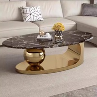 Ensemble de meubles de maison de luxe moderne haut de gamme, table basse nordique en marbre, table à thé et à café, meubles de salon, table basse