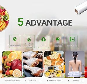 Huamaohengchun Plástico Film Transparente Reutilizable para Alimentos, Rollo de 12 Pulgadas x 328 Pies (Solo Film Transparente) - Product Image 5