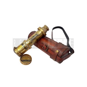 Telescopio de Latón Estilo Dollond para Capitán Náutico con Estuche de Cuero, Monocular Vintage para Navegación, Senderismo y Viajes - Product Image 6